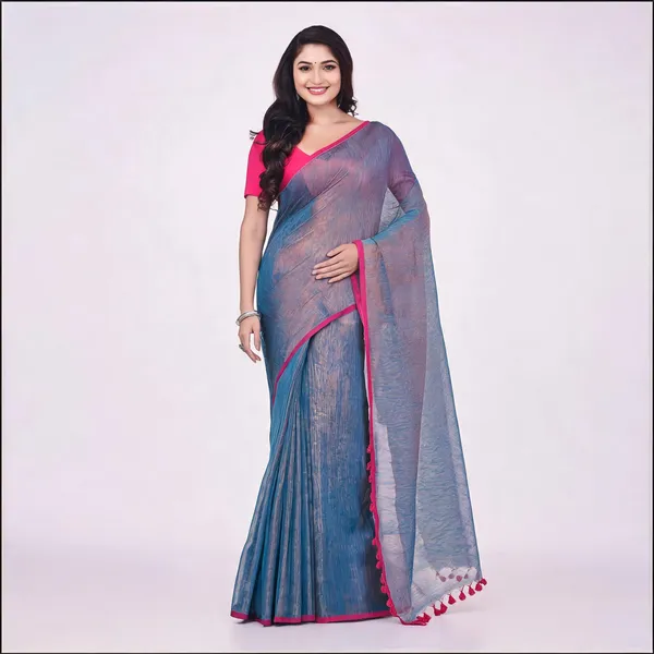 Blue_Cotton_Handloom_Mayur_Konthi_Saree_With_Blouse_Piece_For_Women