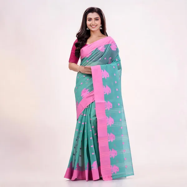 Firoza_Cotton_Handloom_Floral_Woven_Saree_For_Women