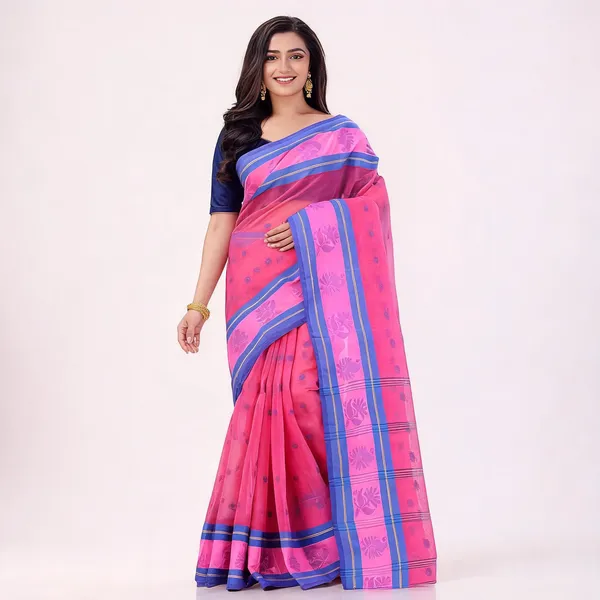 Pink_Cotton_Handloom_Floral_Woven_Saree_For_Women