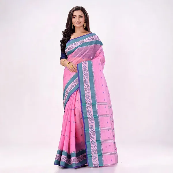 Pink_Cotton_Self_Design_Woven_Handloom_Saree_For_Women