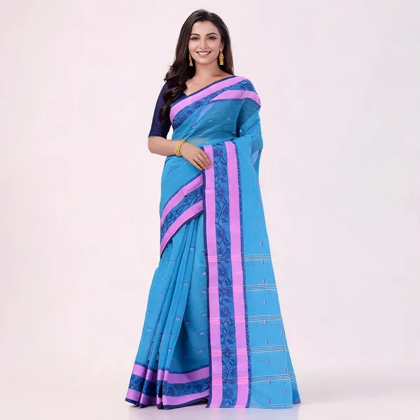 Blue_Cotton_Woven_Handloom_Saree_For_Women