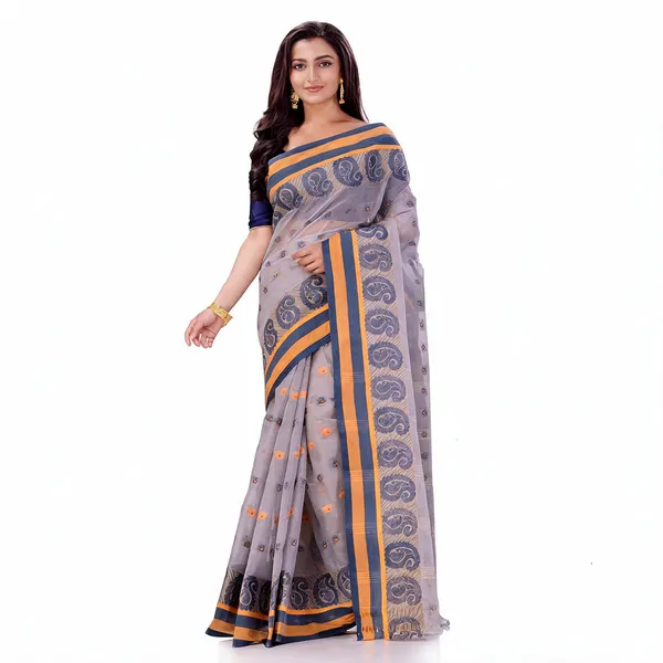 Grey_Cotton_Handloom_Paisley_Woven_Saree_For_Women