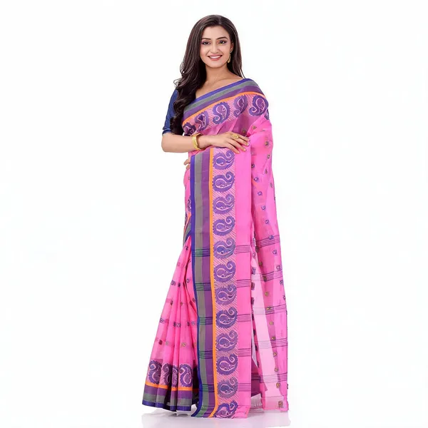 Pink_Cotton_Handloom_Paisley_Woven_Saree_For_Women