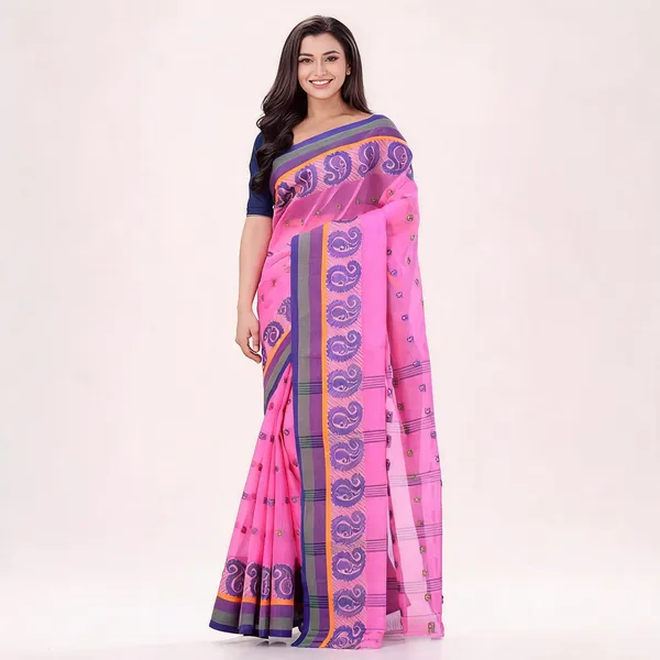 Pink_Cotton_Handloom_Paisley_Woven_Saree_For_Women