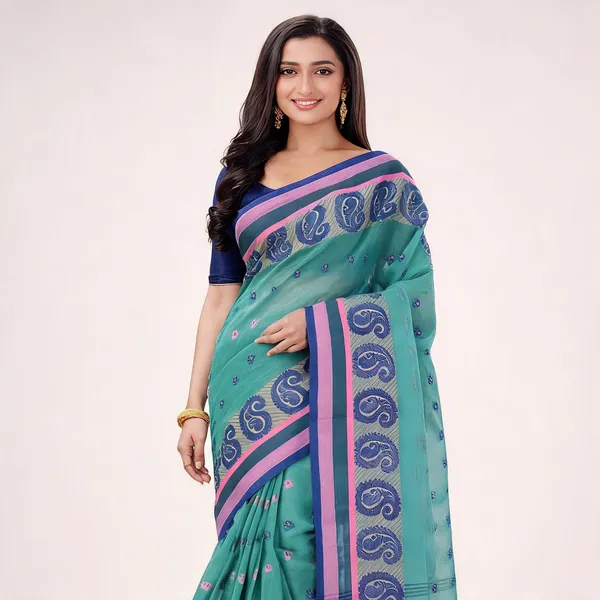 Firoza_Cotton_Handloom_Paisley_Woven_Saree_For_Women