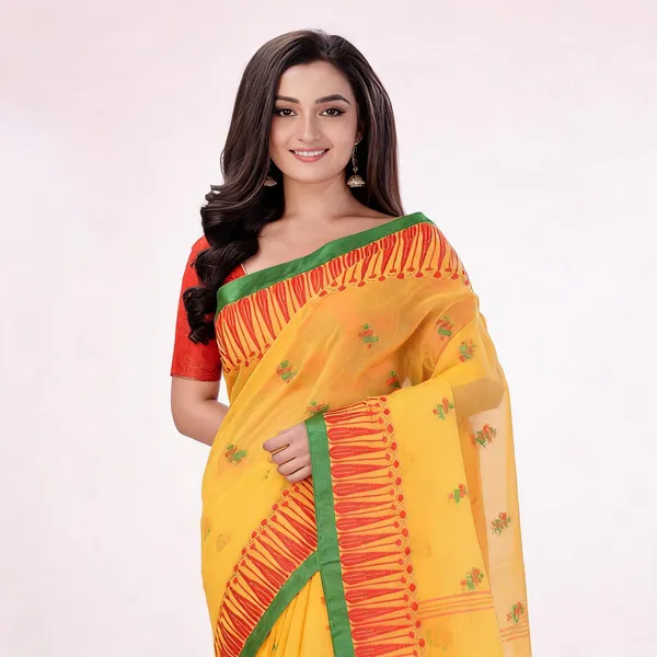 Yellow_Cotton_Handloom_Woven_Saree_For_Women