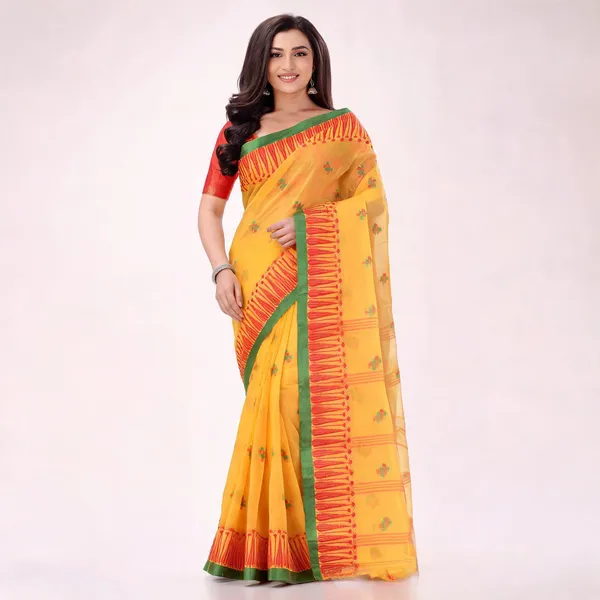 Yellow_Cotton_Handloom_Woven_Saree_For_Women
