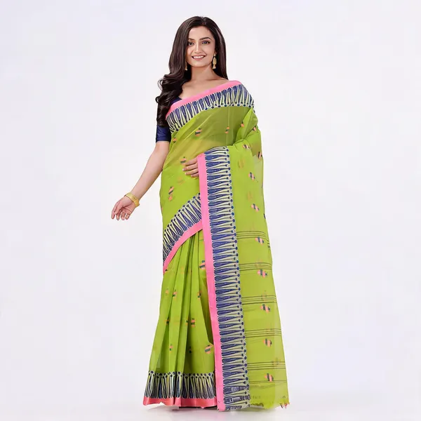 Green_Cotton_Handloom_Woven_Saree_For_Women