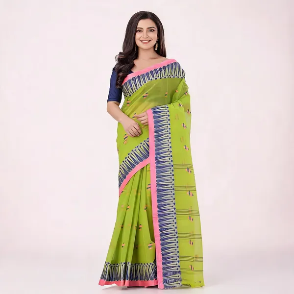 Green_Cotton_Handloom_Woven_Saree_For_Women