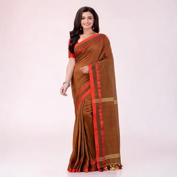 Brown_Cotton_Handloom_Woven_Saree_For_Women