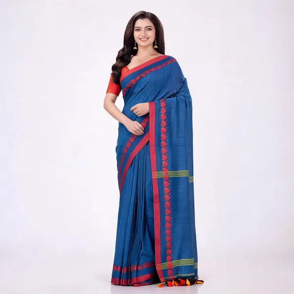 Blue_Cotton_Handloom_Woven_Saree_For_Women