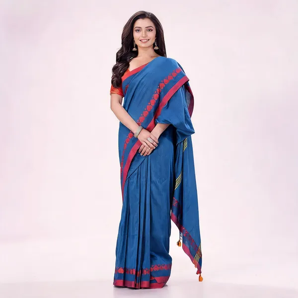 Blue_Cotton_Handloom_Woven_Saree_For_Women