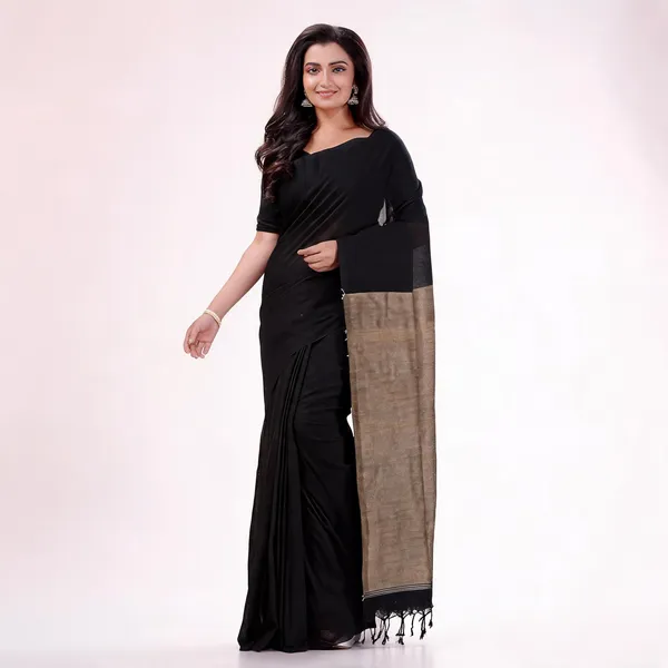 Black_Cotton_Handloom_Woven_Saree_For_Women
