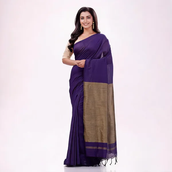 Purple_Cotton_Handloom_Woven_Saree_For_Women