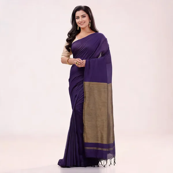 Purple_Cotton_Handloom_Woven_Saree_For_Women