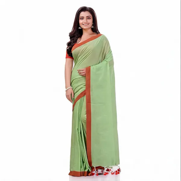 Green_Cotton_Solid_Woven_Saree_For_Women