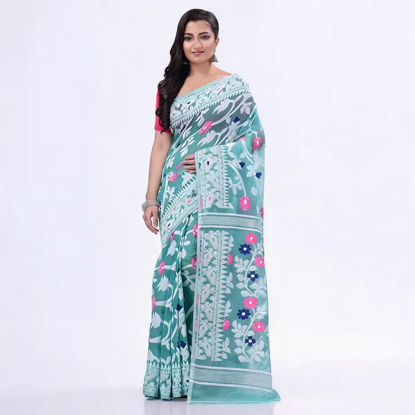 Firoza_Cotton_Woven_Dhakai_Jamdani_Resham_Saree_For_Women