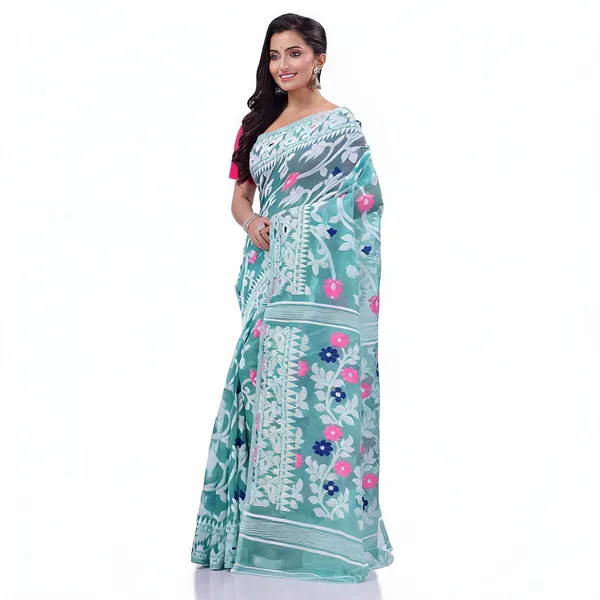 Firoza_Cotton_Woven_Dhakai_Jamdani_Resham_Saree_For_Women