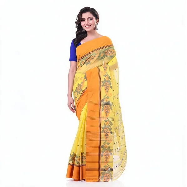 Yellow_Cotton_Handloom_Woven_Saree_For_Women