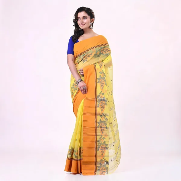 Yellow_Cotton_Handloom_Woven_Saree_For_Women