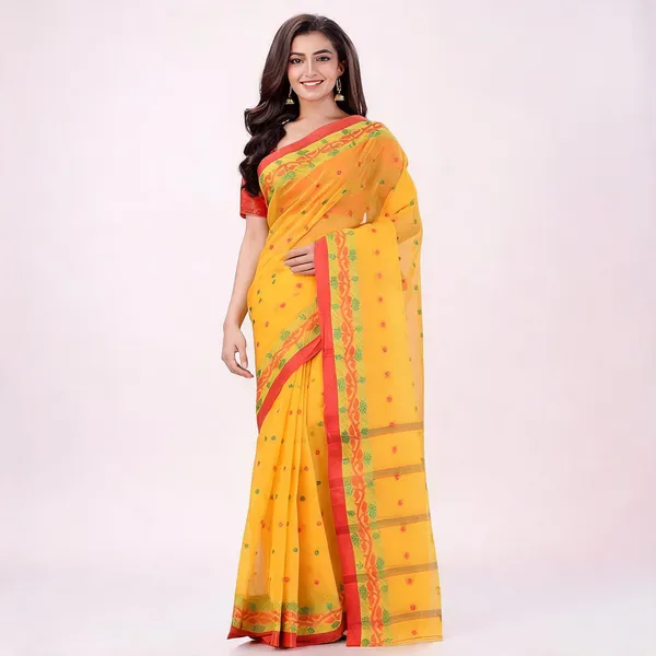 Yellow_Cotton_Handloom_Woven_Saree_For_Women