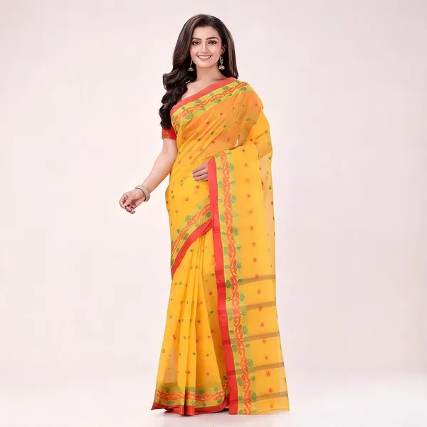 Yellow_Cotton_Handloom_Woven_Saree_For_Women