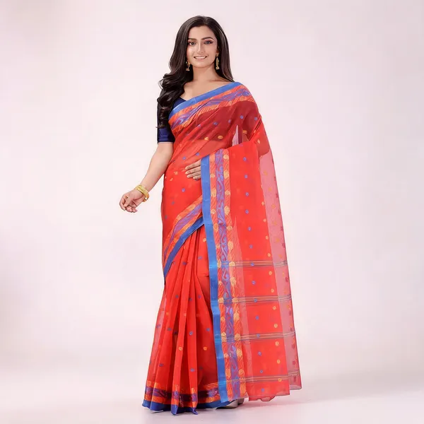 Orange_Cotton_Handloom_Floral_Woven_Saree_For_Women
