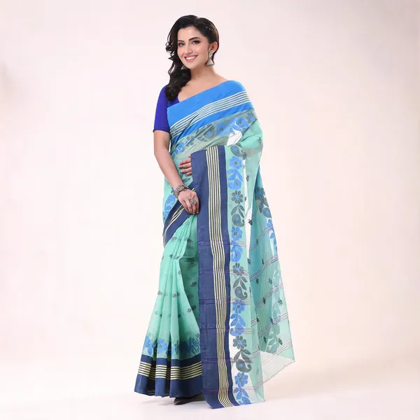 Blue_Cotton_Handloom_Floral_Woven_Saree_For_Women
