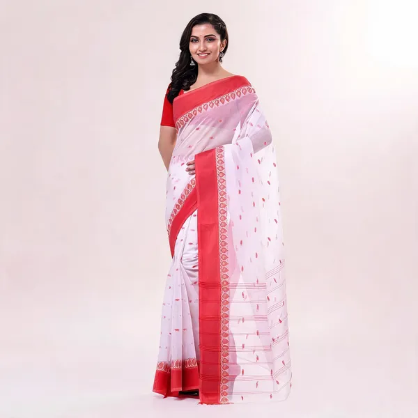 White_Cotton_Handloom_Woven_Saree_For_Women