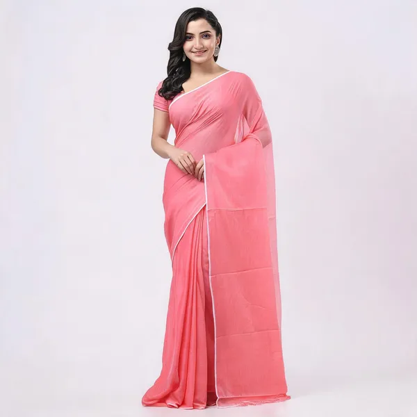 Peach_Cotton_Woven_Handloom_Saree_For_Women