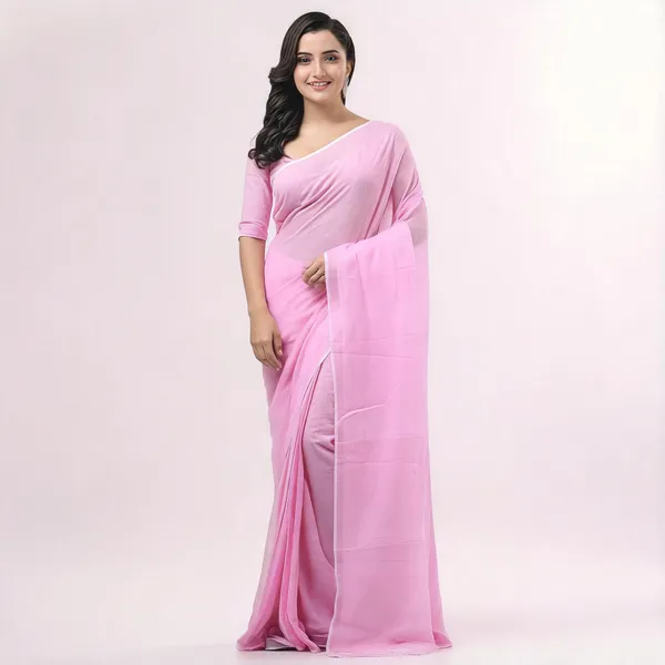 Baby_Pink_Cotton_Handloom_Solid_Malmal_Saree_For_Women