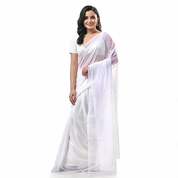 White_Cotton_Malmal_Woven_Handloom_Saree_For_Women