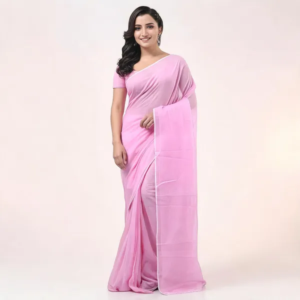 Baby_Pink_Cotton_Woven_Solid_Handloom_Saree_For_Women