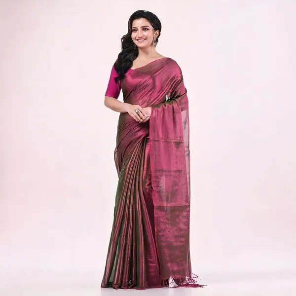 Pink_Tissue_Silk_Traditional_Handloom_Saree_With_Blouse_For_Women