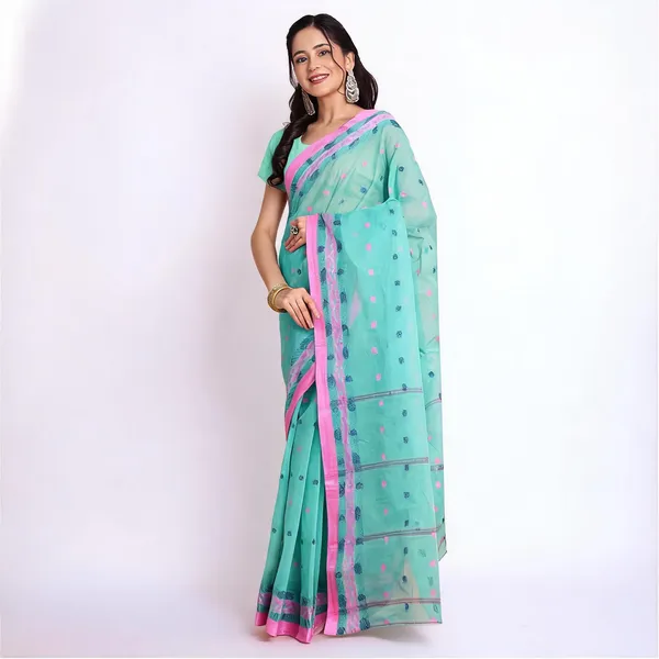 Firoza_Cotton_Woven_Floral_Handloom_Saree_For_Women