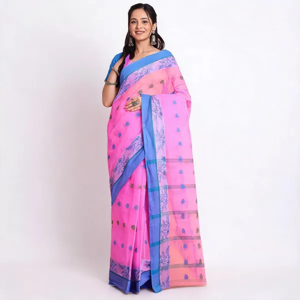 Pink_Cotton_Handloom_Woven_Saree_For_Women