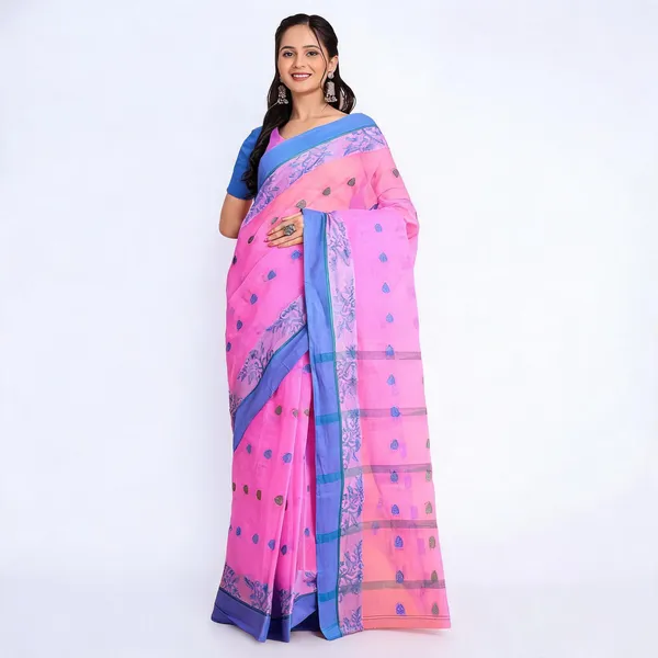 Pink_Cotton_Handloom_Woven_Saree_For_Women