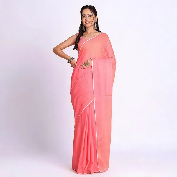 Pink_Cotton_Solid_Casual_Saree_For_Women