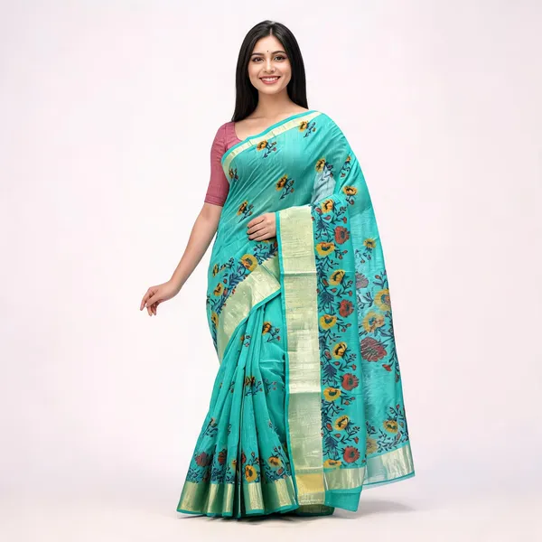 Firoza_Cotton_Silk_Traditional_Saree_With_Blouse_Piece_For_Women