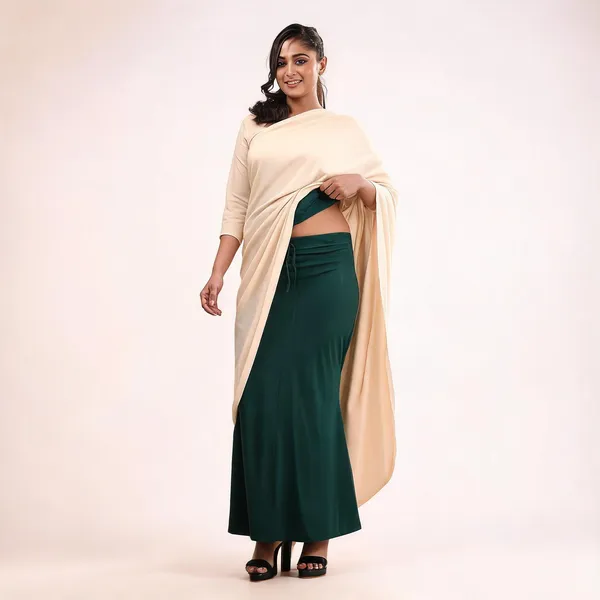 Dark_Green_Cotton_Polyester_Solid_Saree_Shapewear_Petticoat_For_Women