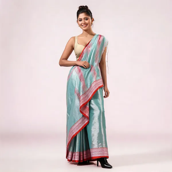 Firoza_Cotton_Tissue_Silk_Handloom_Floral_Saree_With_Blouse_For_Women