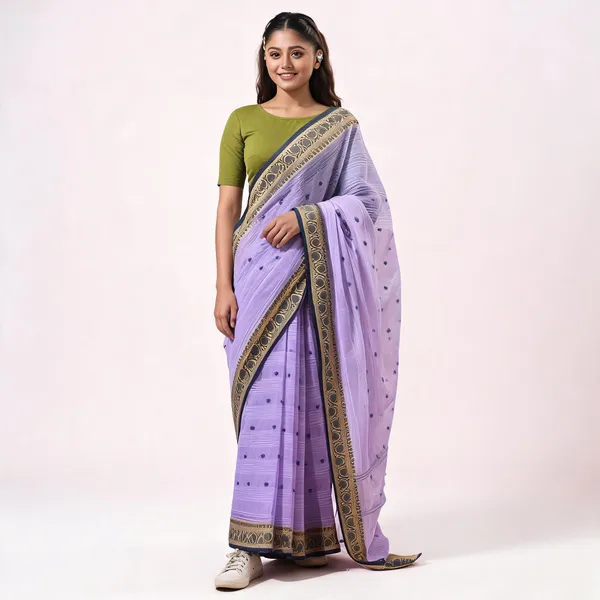 Purple_Cotton_Tant_Handloom_Woven_Floral_Saree_For_Women
