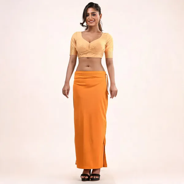 Orange_Silk_Blend_Shapewear_Petticoat_For_Women