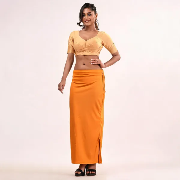 Orange_Silk_Blend_Shapewear_Petticoat_For_Women