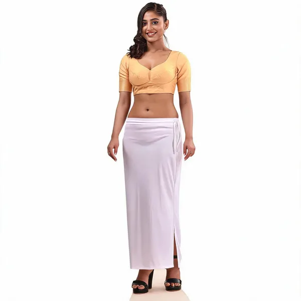 White_Silk_Blend_Shapewear_Petticoat_For_Women