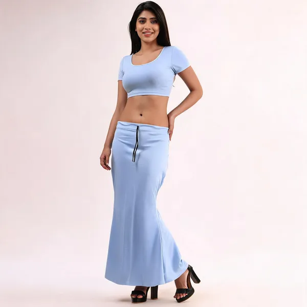 Light_Blue_Silk_Blend_Fish_Cut_Saree_Shapewear_Petticoat_For_Women