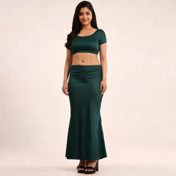 Dark_Teal_Silk_Blend_Fish_Cut_Saree_Shapewear_Petticoat_For_Women
