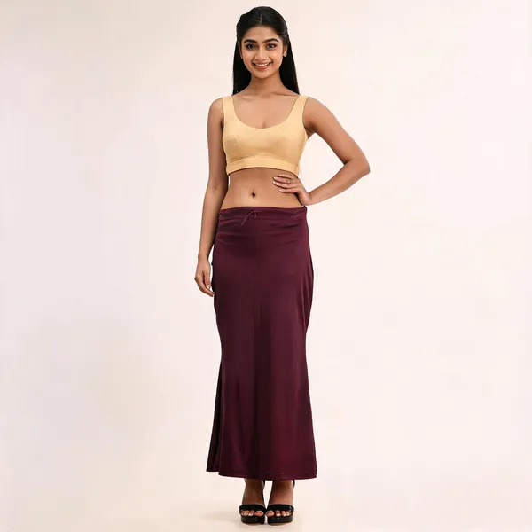 Dark_Maroon_Silk_Blend_Fish_Cut_Saree_Shapewear_Petticoat_For_Women