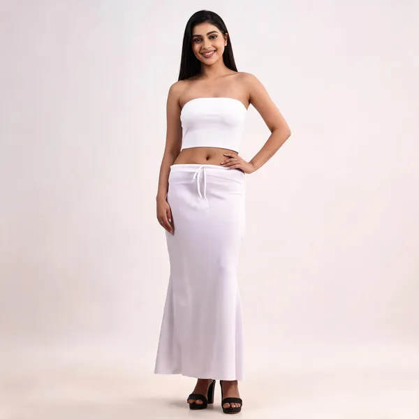 White_Silk_Blend_Fish_Cut_Saree_Shapewear_Petticoat_For_Women