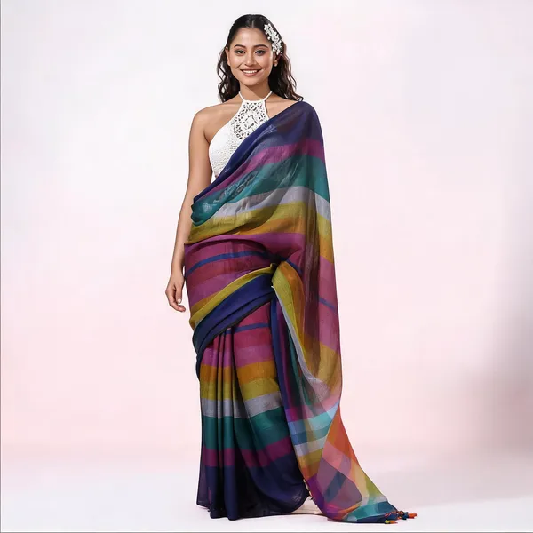 Blue_Multicolour_Cotton_Floral_Tant_Handloom_Saree_For_Women